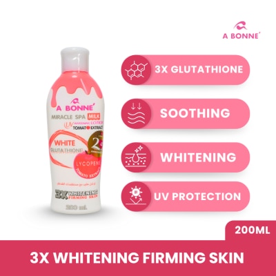 A BONNE Miracle Spa Milk Uv Whitening Lotion Nano White Glutathione Kojic 200ml