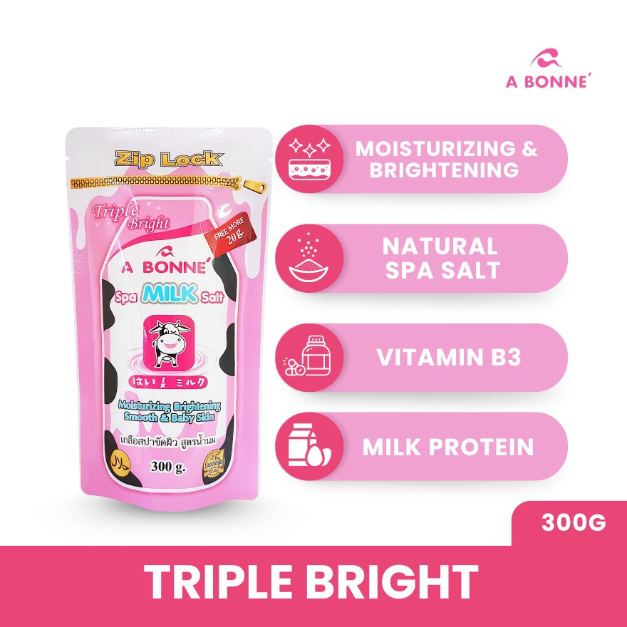 ABONNE SPA MILK SALT REFILL WITH ZIPLOCK 300G