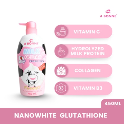 A BONNE Milk Gluta Whip Shower Cream Pump 450ml