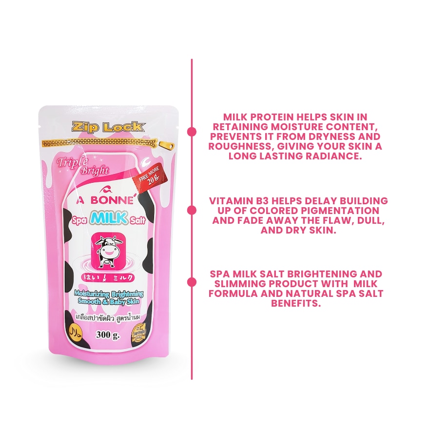 ABONNE SPA MILK SALT REFILL WITH ZIPLOCK 300G