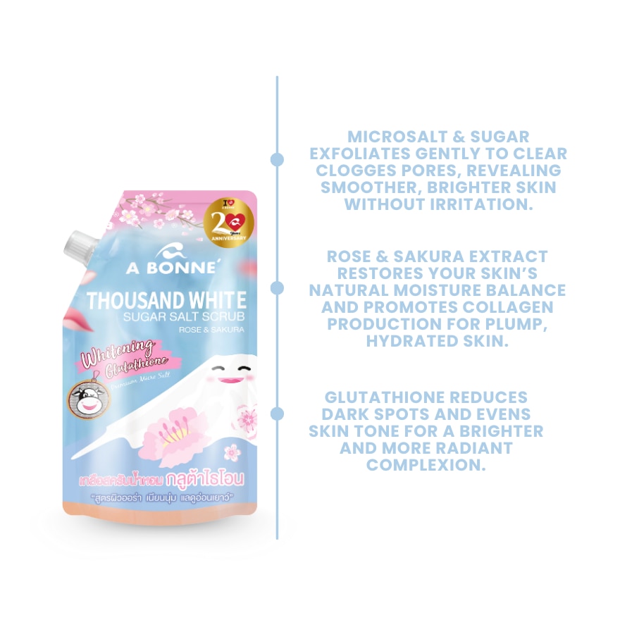 Thousand White Sugar Salt Scrub Rose and Sakura 350g
