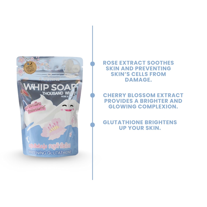 Whip Soap Thousand White Rose and Sakura 100g
