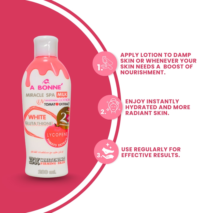 Miracle Spa Milk Uv Whitening Lotion Nano White Glutathione Kojic 200ml