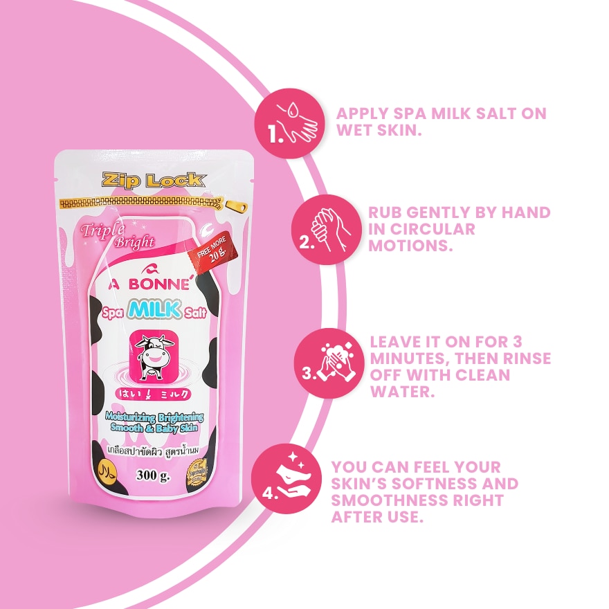 ABONNE SPA MILK SALT REFILL WITH ZIPLOCK 300G