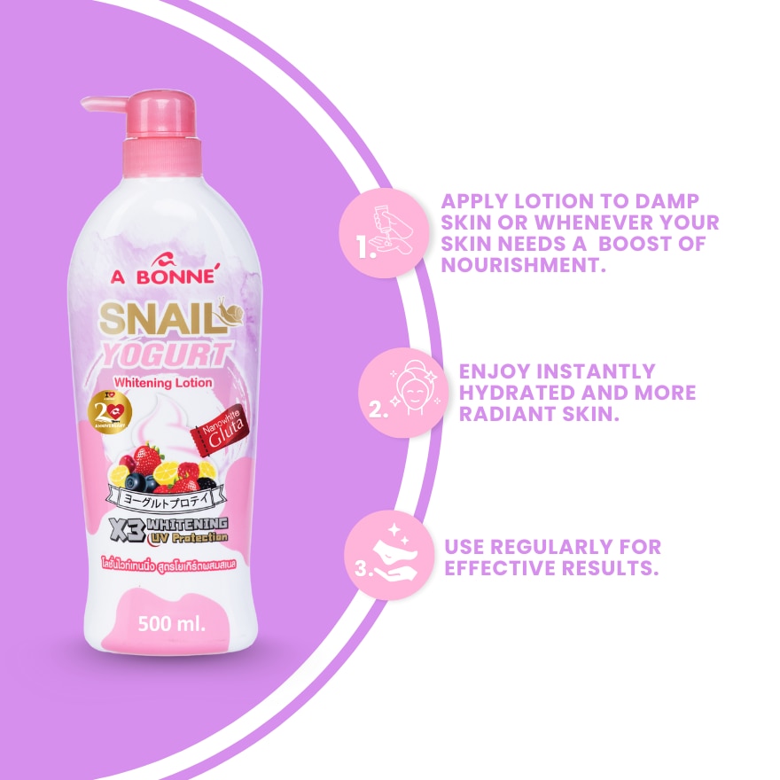 ABONNE SNAIL YOGURT WHITENING LOTION 500ML