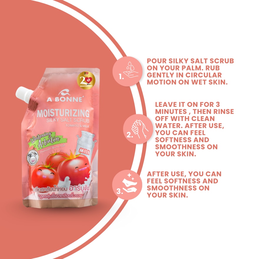 Moisturizing Silky Salt Scrub Tomato and Milk 350g