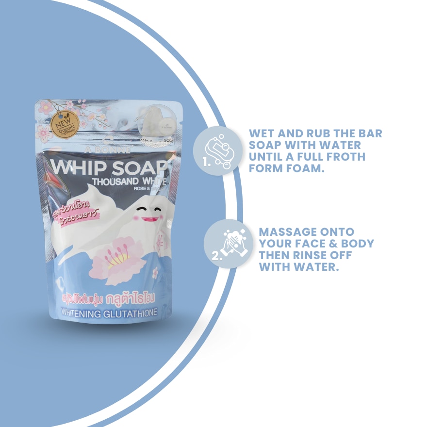 Whip Soap Thousand White Rose and Sakura 100g
