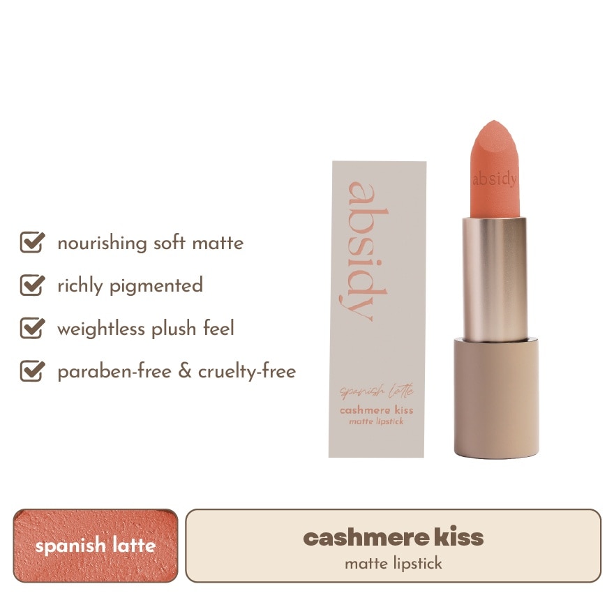 ABSIDY Cashmere Kiss Matte Lipstick Spanish Latte 3.2 g