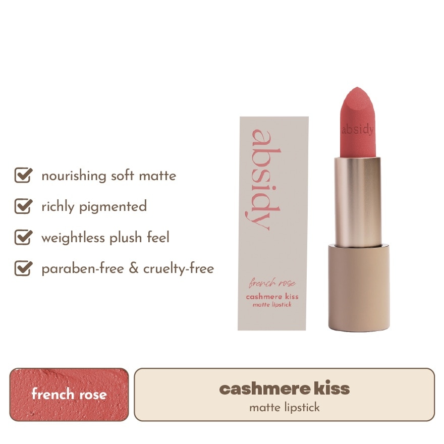 ABSIDY Cashmere Kiss Matte Lipstick French Rose 3.2 g