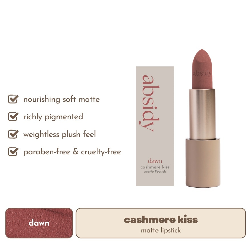 ABSIDY Cashmere Kiss Matte Lipstick Dawn 3 2g