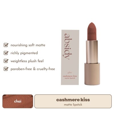 ABSIDY, ABSIDY Cashmere Kiss Matte Lipstick Chai 3.2 g | Watsons ...