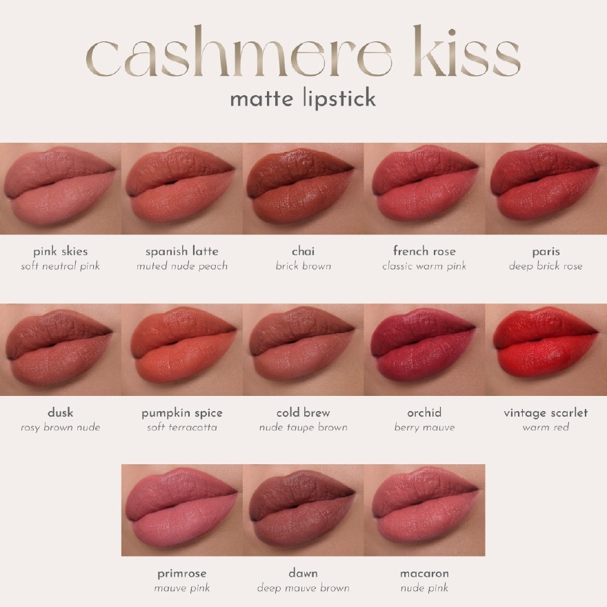 ABSIDY, ABSIDY Cashmere Kiss Matte Lipstick Chai 3.2 g | Watsons ...