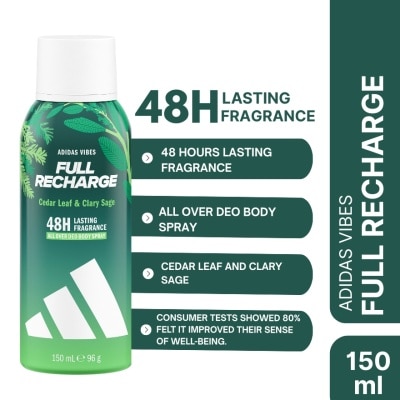 ADIDAS - ADIDAS Vibes Full Recharge Cedar Leaf & Clary Sage Deo Body Spray 150ml