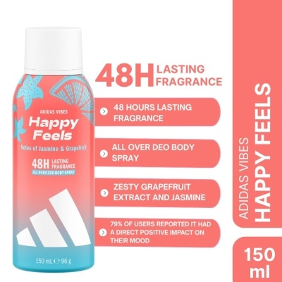 ADIDAS - ADIDAS Vibes Happy Feels Notes of Jasmine & Grapefruit Deo Body Spray 150ml