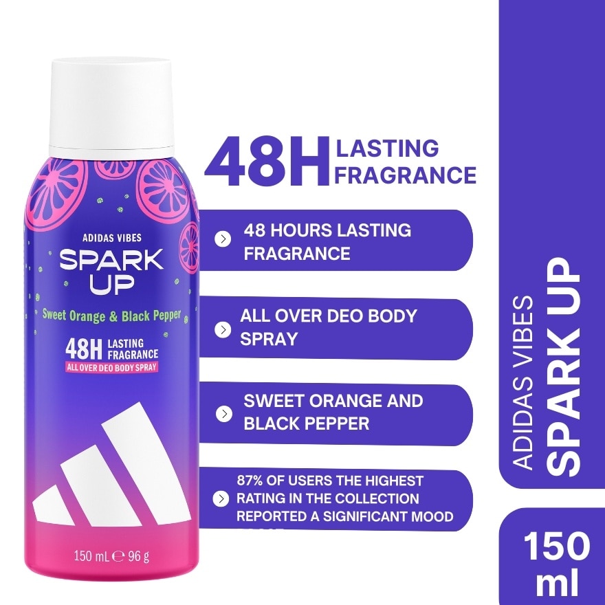 ADIDAS Vibes Spark Up Sweet Orange & Black Pepper Deo Body Spray 150ml