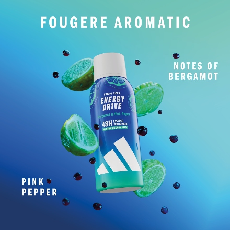 ADIDAS Vibes Energy Drive Bergamont & Pink Pepper Deo Body Spray 150ml