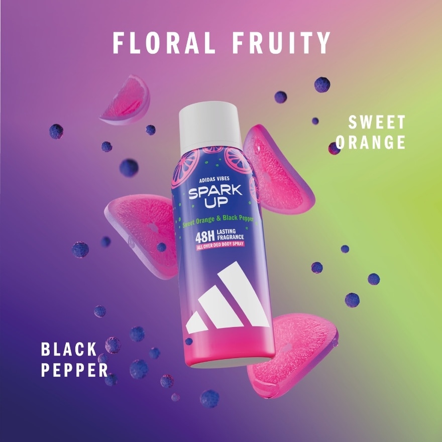 ADIDAS Vibes Spark Up Sweet Orange & Black Pepper Deo Body Spray 150ml