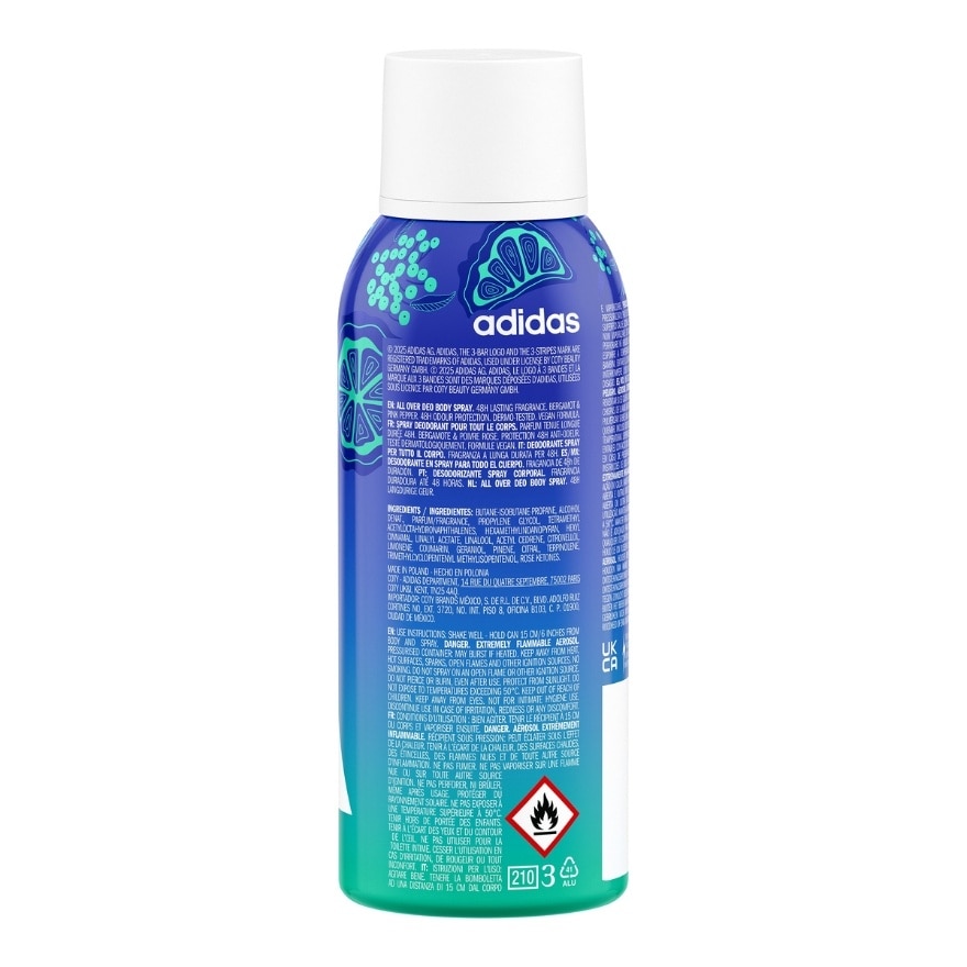 ADIDAS Vibes Energy Drive Bergamont & Pink Pepper Deo Body Spray 150ml