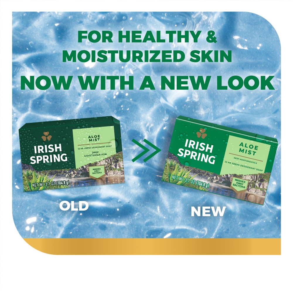 Irish Spring Aloe Mist Body Bar Soap 3.7 oz. Pack of 3 image