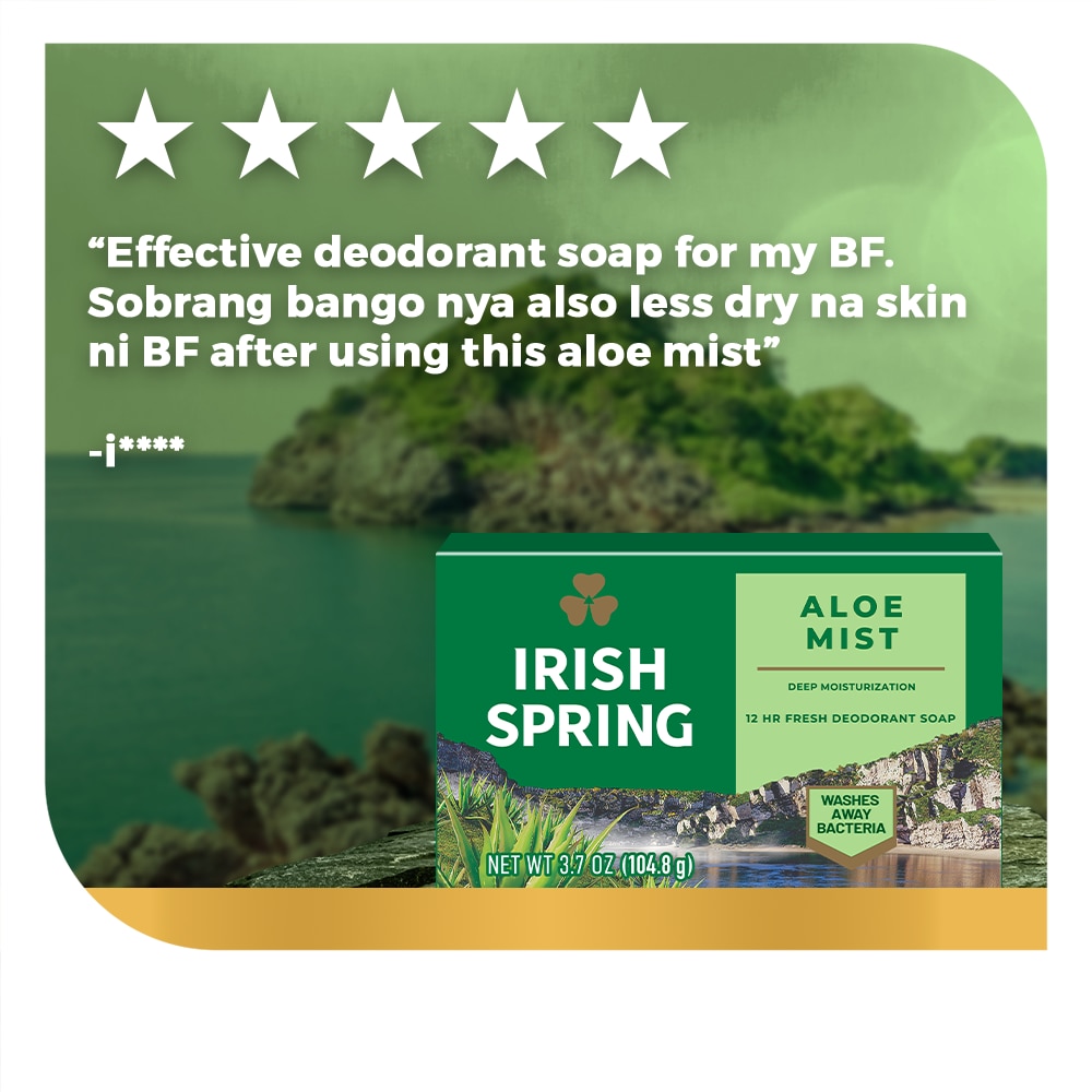 Irish Spring Aloe Mist Body Bar Soap 3.7 oz. Pack of 3 image
