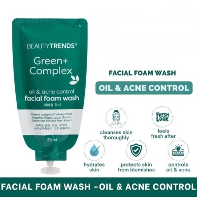 BEAUTYTRENDS Green+ Complex Oil & Acne Control Facial Foam Wash 25ml