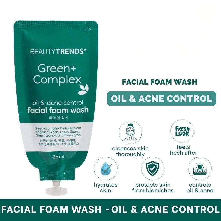 Green+ Complex Oil & Acne Control Facial Foam Wash 25ml