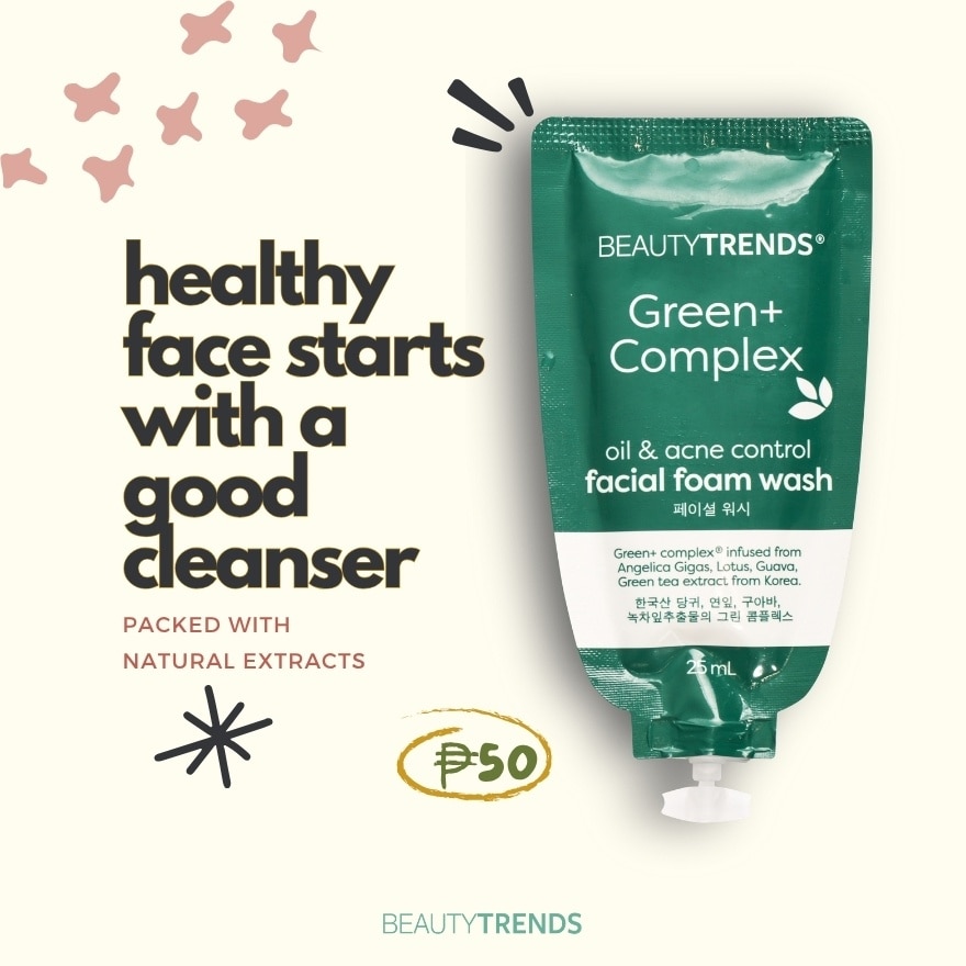 Green+ Complex Oil & Acne Control Facial Foam Wash 25ml