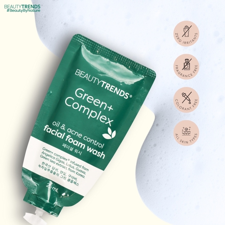 Green+ Complex Oil & Acne Control Facial Foam Wash 25ml