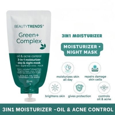 BEAUTYTRENDS Green+ Oil & Acne Control 3in1 Moisturizer Mask 25ml