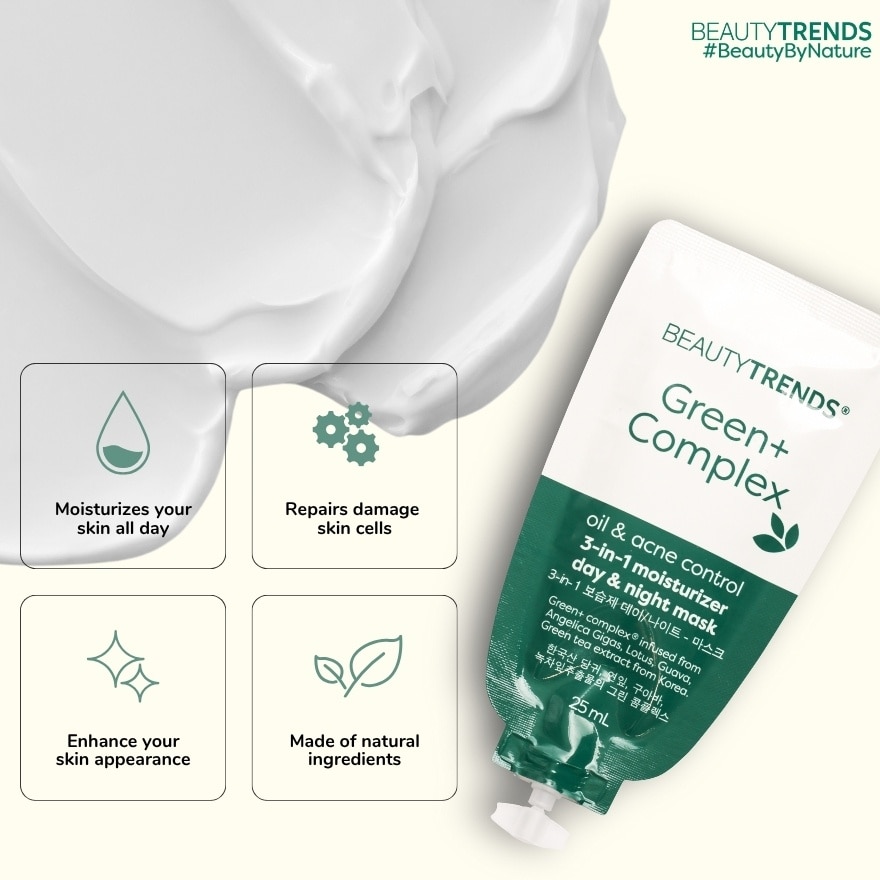 Green+ Oil & Acne Control 3in1 Moisturizer Mask 25ml