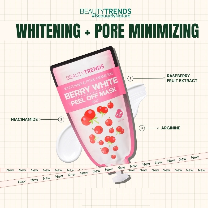 BEAUTYTRENDS Whitening and Pore Minimizing Berry White Peel Off Mask 25ml