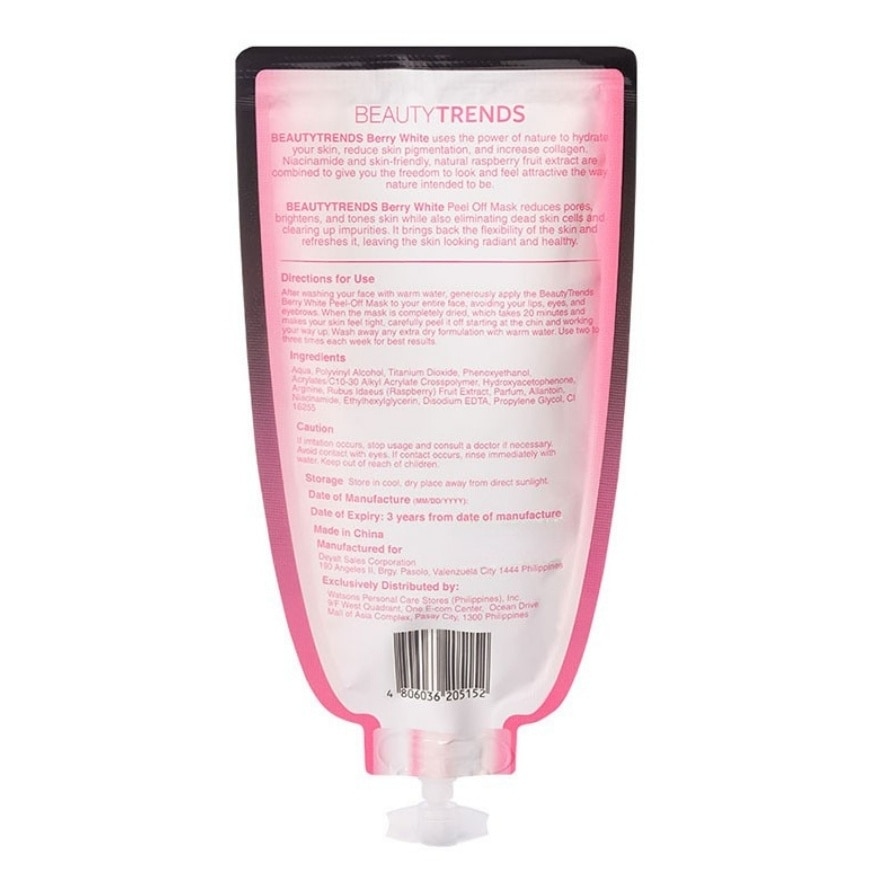 BEAUTYTRENDS Whitening and Pore Minimizing Berry White Peel Off Mask 25ml