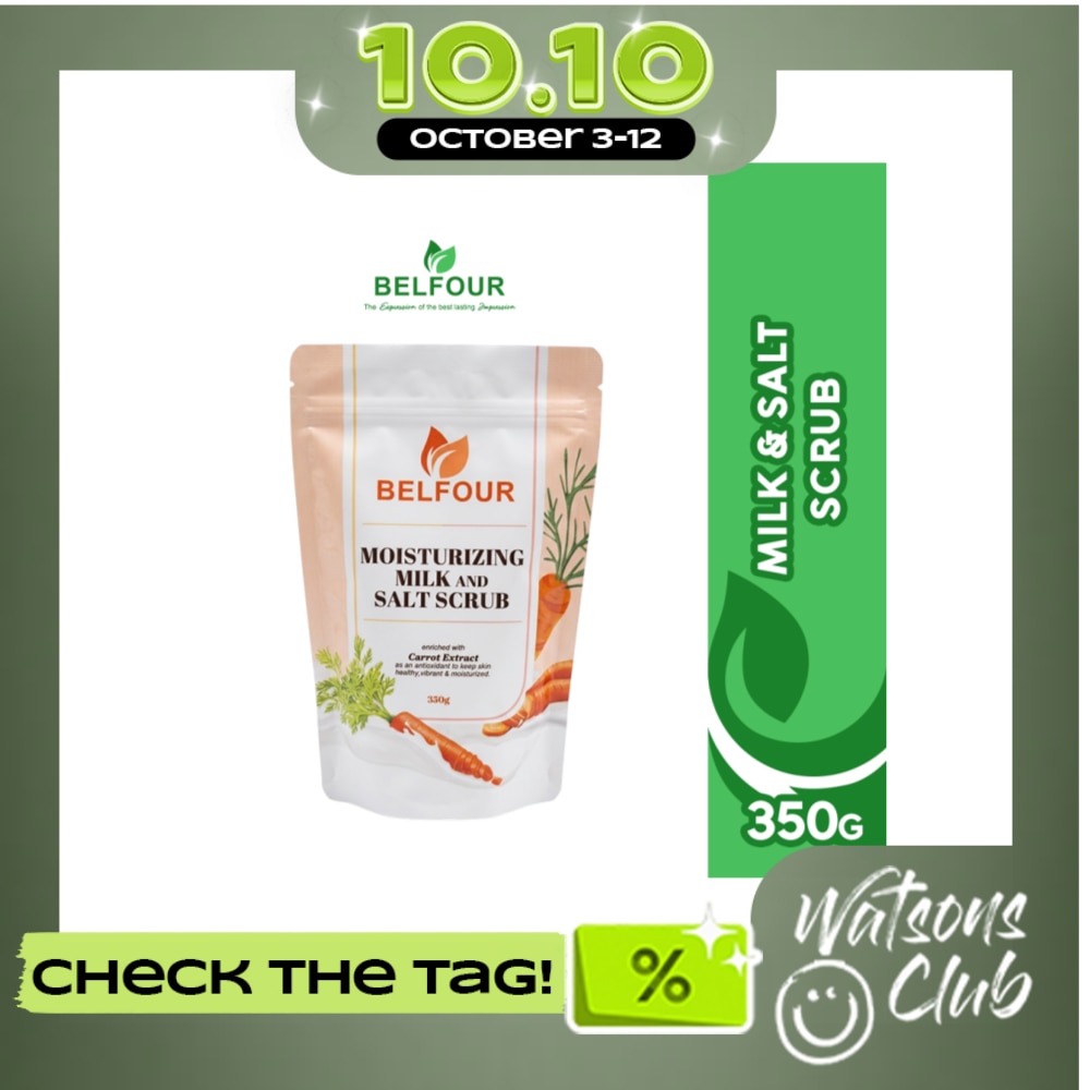 BELFOUR Whitening Moisturizing Milk Salt Scrub with Carrot Extract 350g image