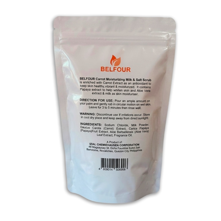 BELFOUR Whitening Moisturizing Milk Salt Scrub with Carrot Extract 350g image