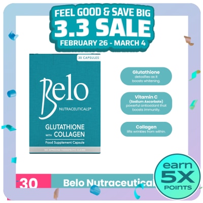 BELO Glutathione with Collagen Dietary Supplement 30 Capsules