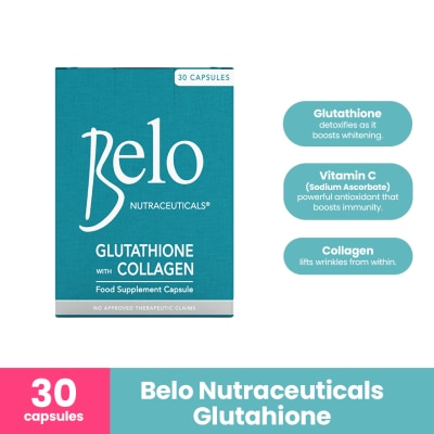 BELO Glutathione with Collagen Dietary Supplement 30 Capsules