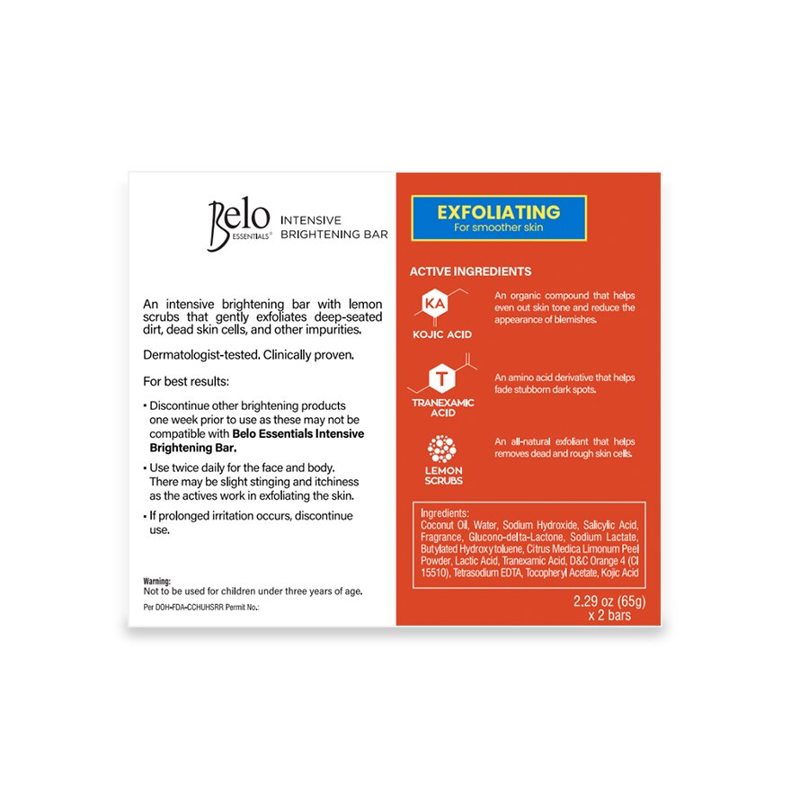 Intensive Whitening Bar Kojic + Tranexamic Acid Exfoliating 65gx2