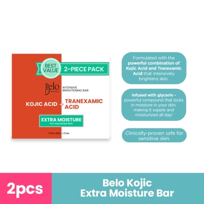 BELO Kojic Acid + Tranexamic Acid Extra Moisture Soap 65g 2pcs