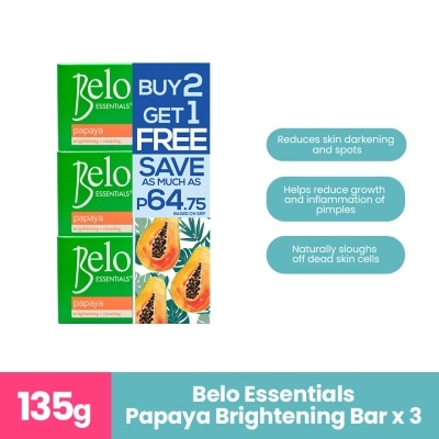 BELO Essentials Papaya Soap 135G Buy 2 Get 1 Free