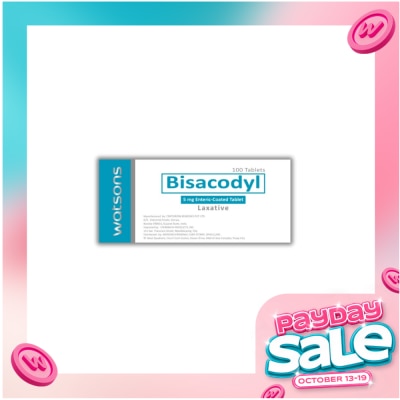 WATSONS GENERICS WATSONS GENERICS Bisacodyl 5mg 1 Enteric Coated Tablet image