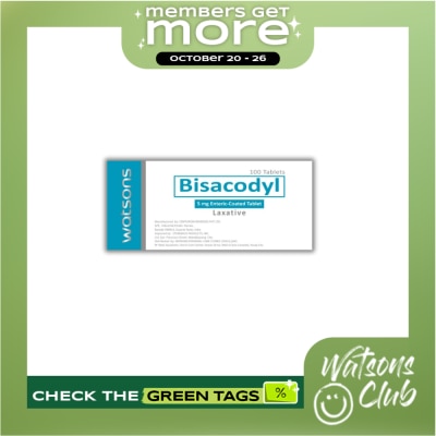 WATSONS GENERICS WATSONS GENERICS Bisacodyl 5mg 1 Enteric Coated Tablet image