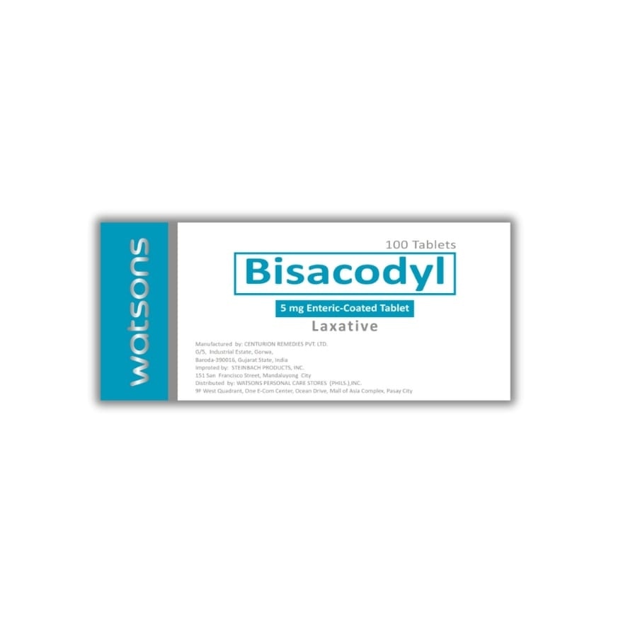 WATSONS GENERICS Bisacodyl 5mg 1 Enteric-Coated Tablet (Expiry:  Sept 30, 2025)