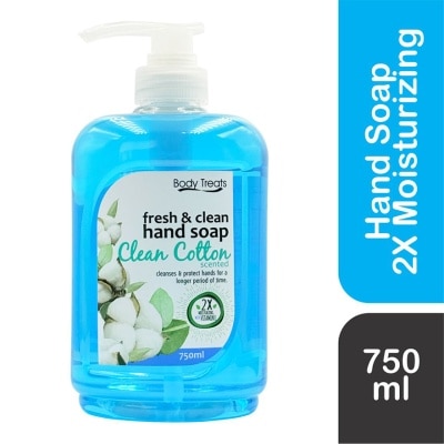 BODY TREATS BODY TREATS Fresh and Clean hand Soap Clean Cotton Scented 750ml image