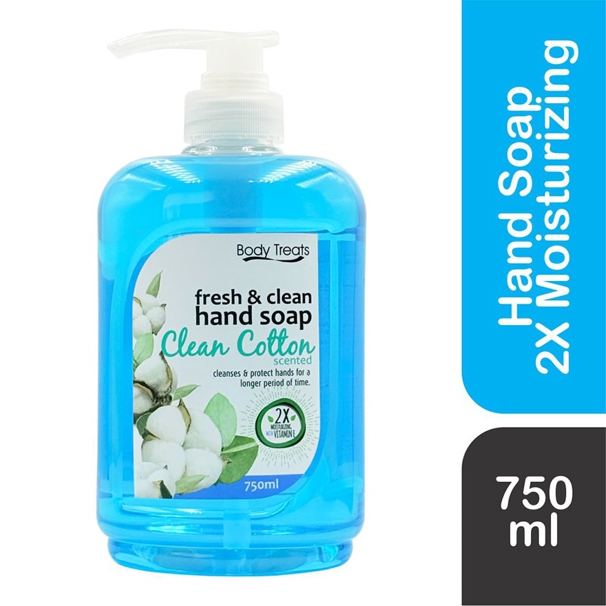 BODY TREATS Fresh and Clean hand Soap Clean Cotton Scented 750ml image