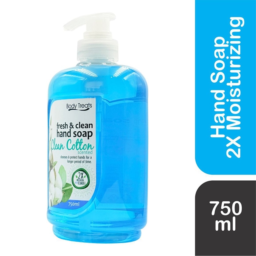 BODY TREATS Fresh and Clean hand Soap Clean Cotton Scented 750ml image