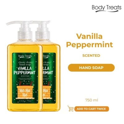 BODY TREATS BODY TREATS Classic Clean Hand Soap Vanilla Peppermint Scented Bundle 2 x 750ml image
