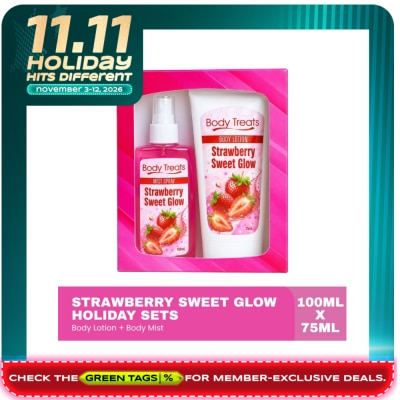 BODY TREATS BODY TREATS Strawberry Sweet Glow Lotion Mist Gift Set 75ml and 100ml image