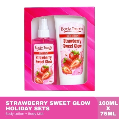 BODY TREATS BODY TREATS Strawberry Sweet Glow Lotion Mist Gift Set 75ml and 100ml image