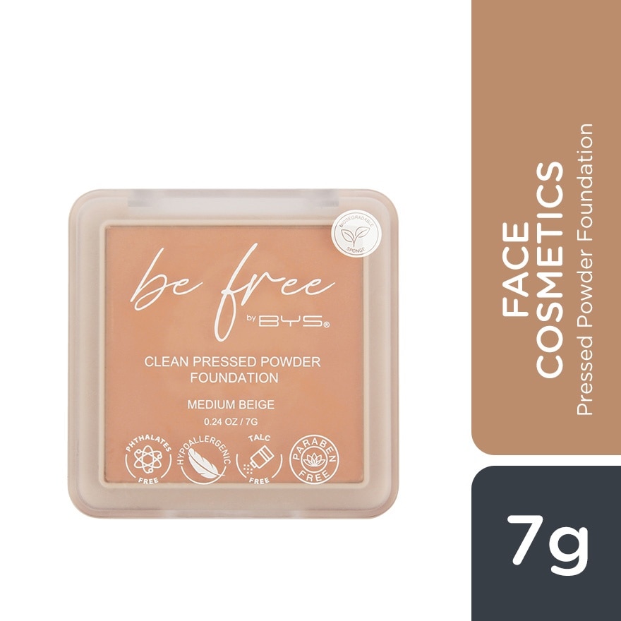 BE FREE by BYS Pressed Powder Medium Beige 7G