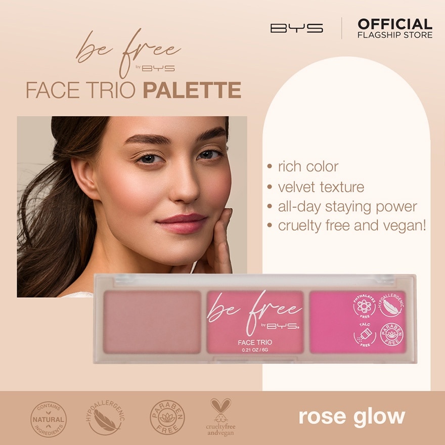 BE FREE by BYS 3pc Face Trio Rose Glow